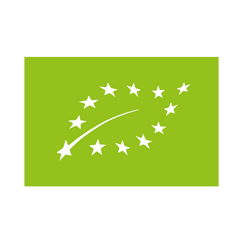 A green rectangle contains a white stylized leaf and a white star.