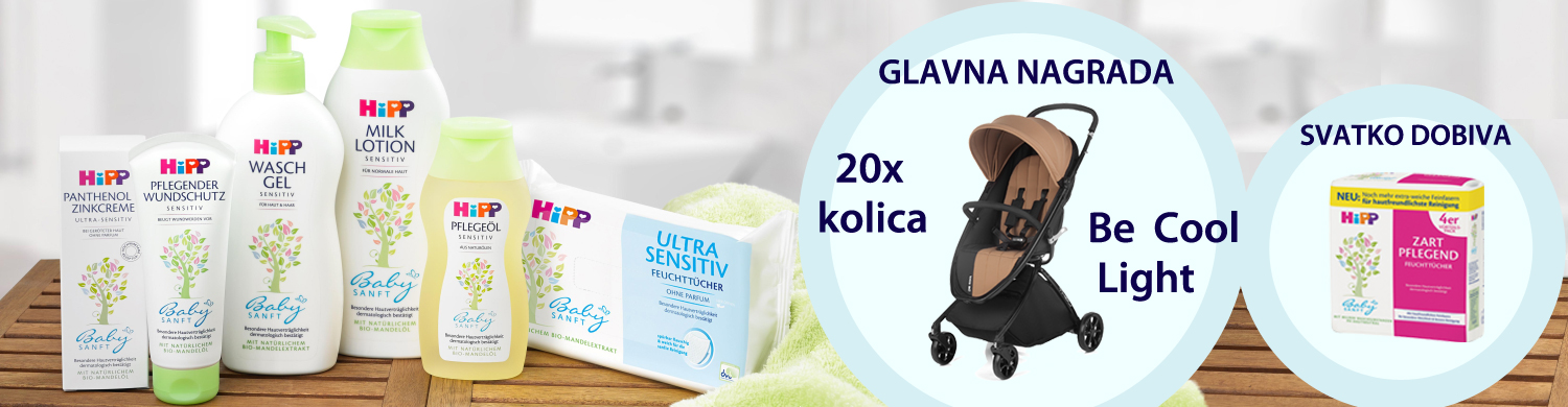 Kolekcija proizvoda za njegu beba i dječja kolica.