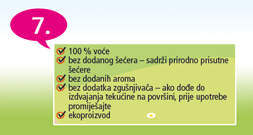 Popis od sedam stavki, svaka označena kvačicom, prikazan u numeriranom formatu s velikim crvenim brojem 7 u govornom oblačiću.