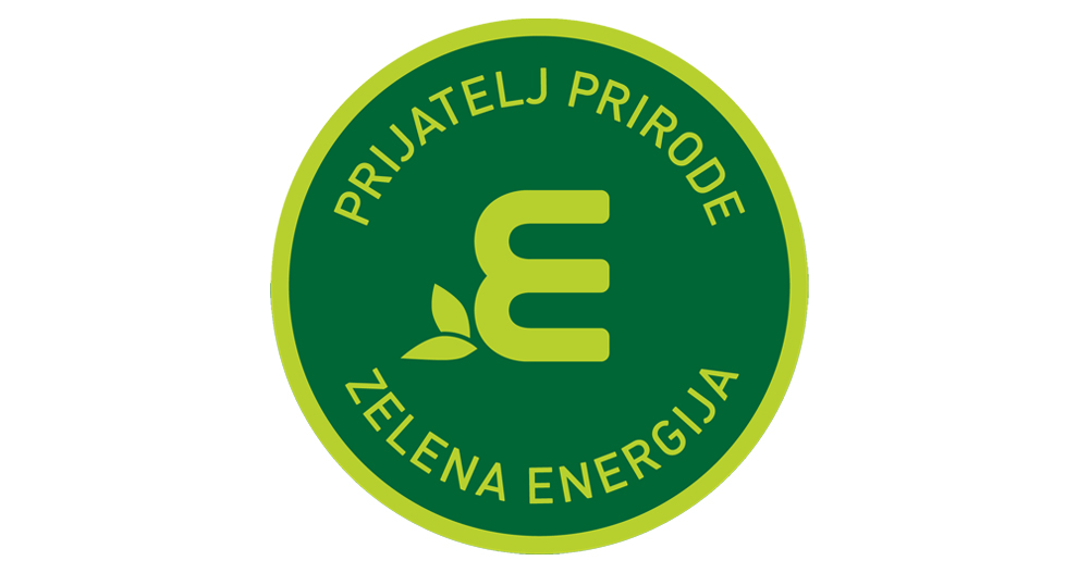 Zeleni kružni logotip sa stiliziranim slovom "E" u sredini, okružen tekstom na stranom jeziku.