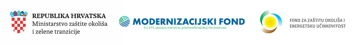 Logotipi i tekstovi vezani uz Europsku uniju, Republiku Hrvatsku i Fond za modernizaciju.