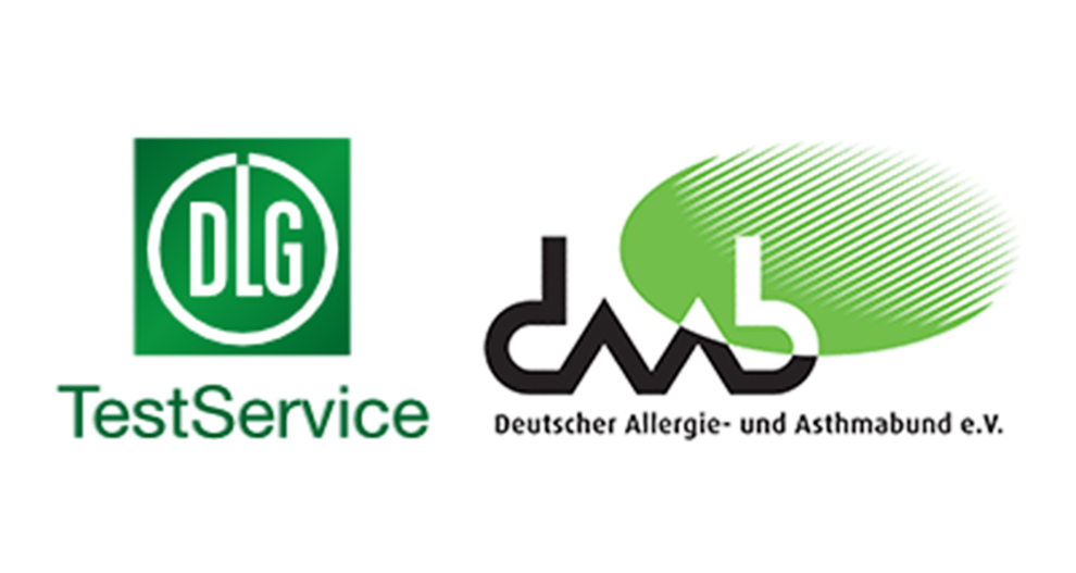 Dva logotipa, jedan za DLG TestService, a drugi za Deutscher Allergie- und Asthma bund e.V.
