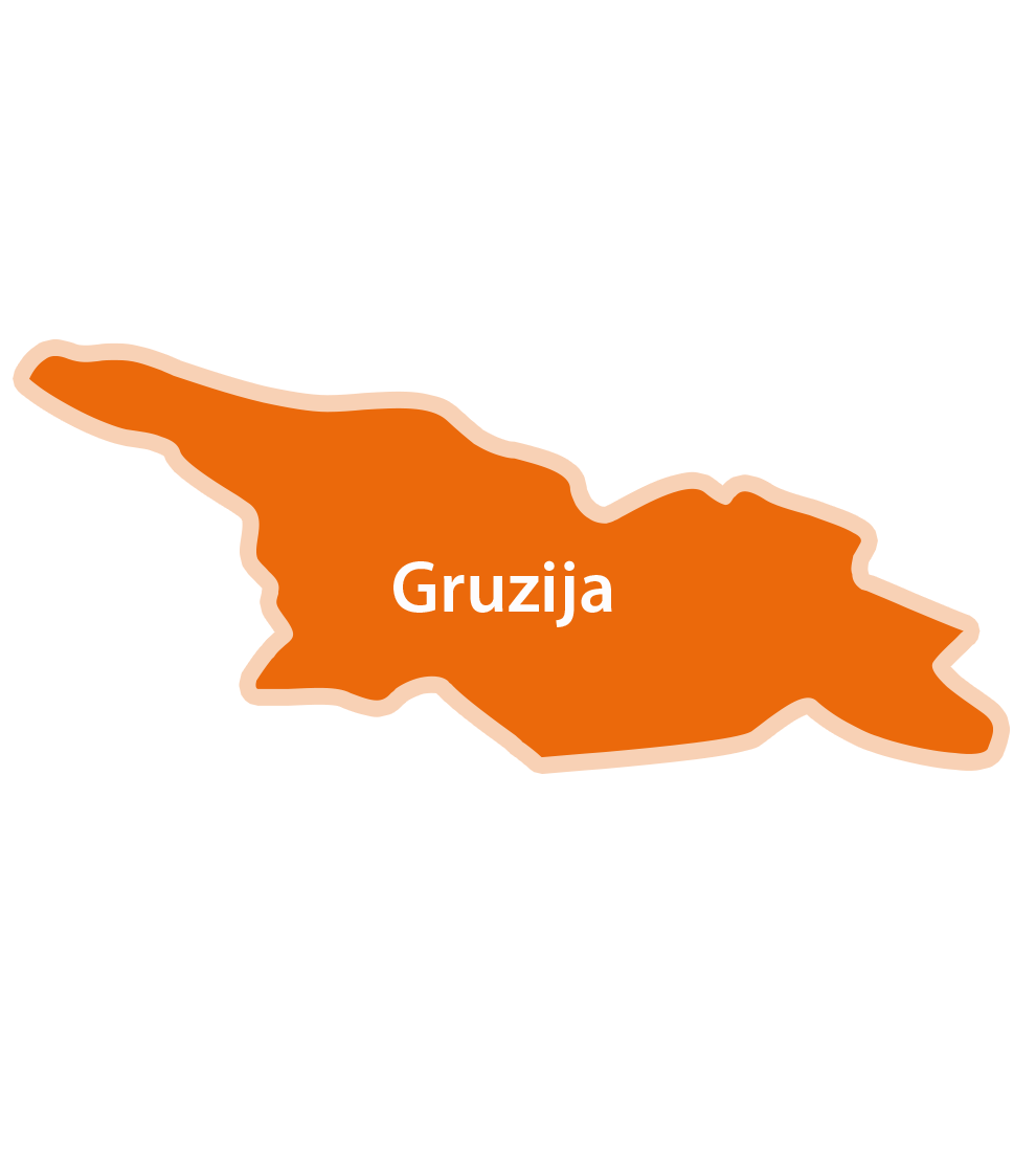 Karta Gruzije, države u regiji Kavkaza.