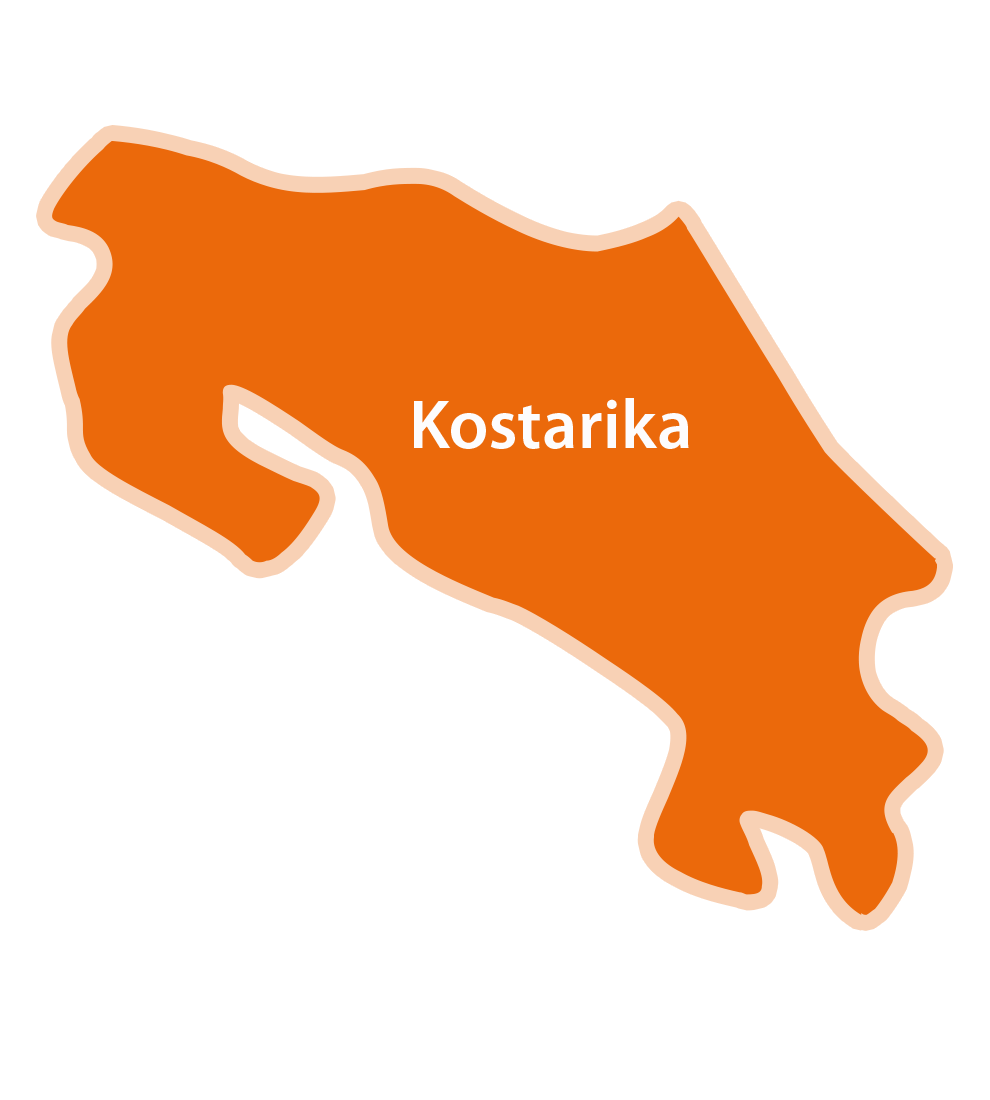 Jednostavna karta regije s natpisom "Kostarika".