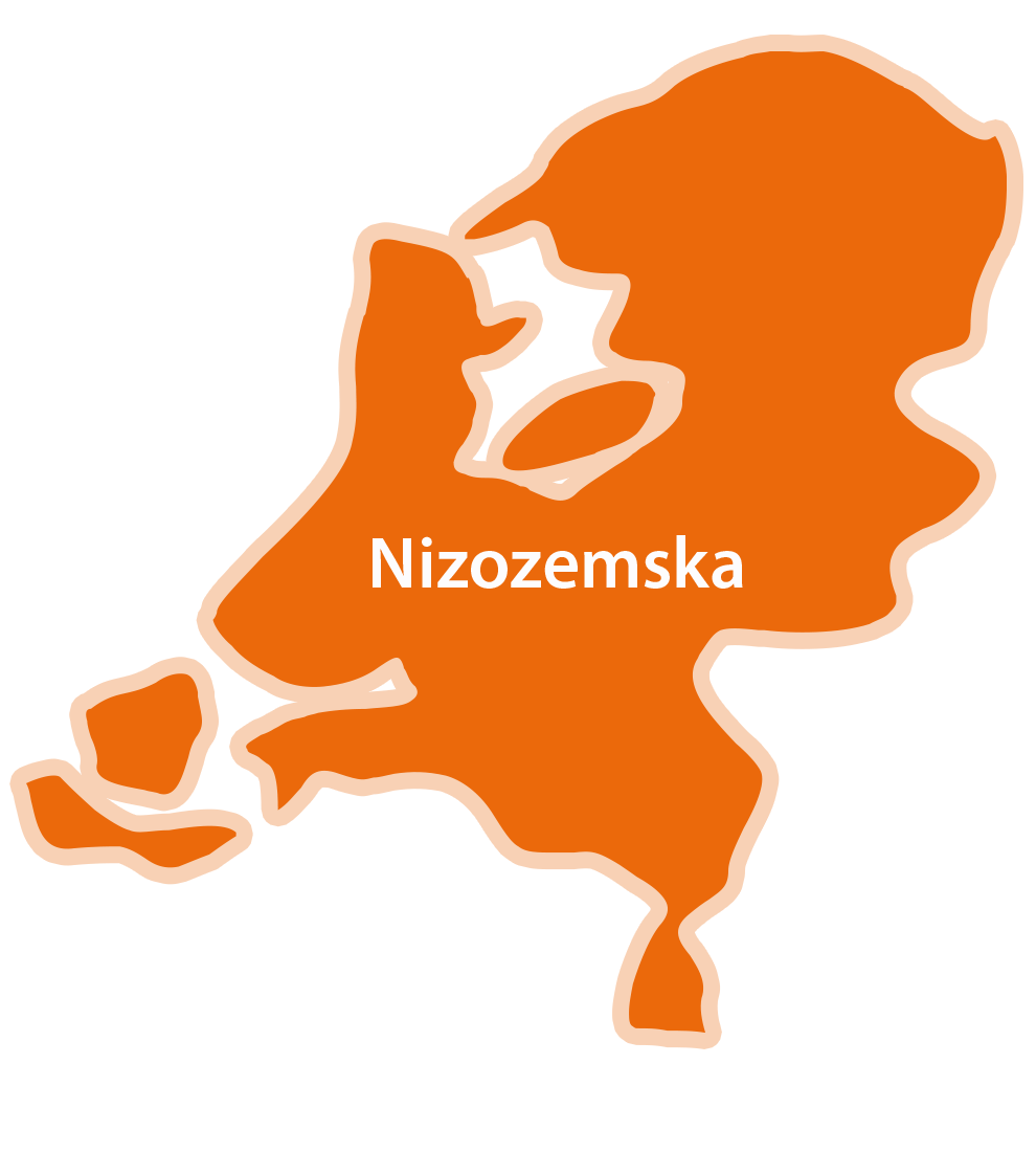 Silueta karte s natpisom "Nizoemska".